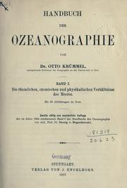 Cover of: Handbuch der Ozeanographie.