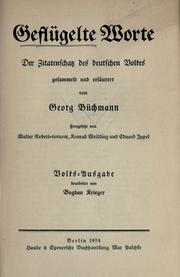 Cover of: Geflügelte Worte by Georg Büchmann