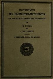Cover of: Encyklopädie der elementar-mathematik. by Heinrich Weber