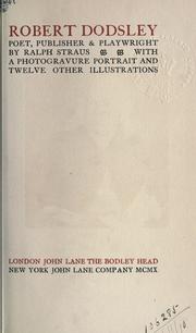 Cover of: Robert Dodsley, poet, publisher & playwright.