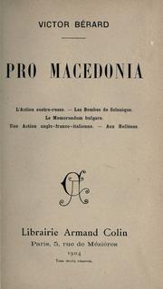 Cover of: Pro Macedonia by Victor Bérard
