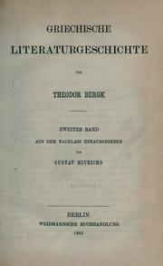Cover of: Griechische Literaturgeschichte.