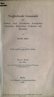 Cover of: Vergleichende Grammatik des Sanskrit.: Ausführliches Sach- und Wortregister; bearb. von Carl Arendt.
