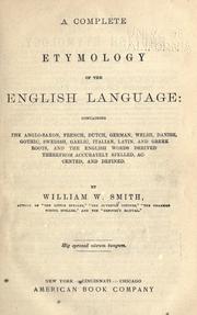 Cover of: A complete etymology of the English language