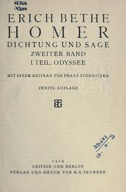 Cover of: Homer, Dichtung und Sage.
