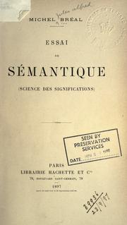 Cover of: Essai de Sémantique: (science des significations)