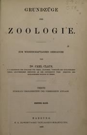 Cover of: Grundzüge der Zoologie. by Carl Friedrich Wilhelm Claus