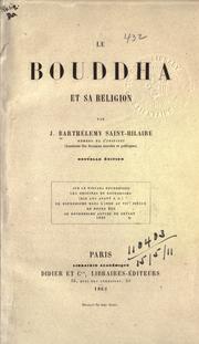 Cover of: Le Bouddha et sa réligion. by J. Barthélemy Saint-Hilaire