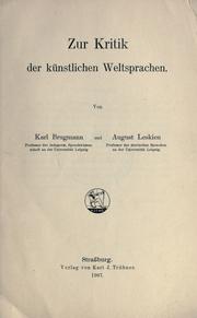 Cover of: Zur Kritik der künstlichen Weltsprachen.