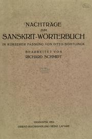 Cover of: Sanskrit-Wörterbuch in kürzerer Fassung. by Otto von Böhtlingk