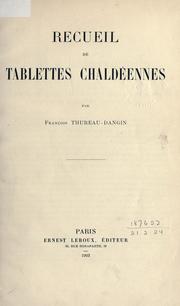 Cover of: Recueil de tablettes chaldéennes.