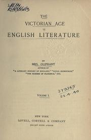 Cover of: The Victorian age of English literature.