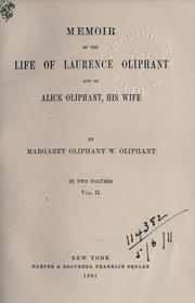 Cover of: Memoir of the life of Laurence Oliphant and of Alice Oliphant, his wife
