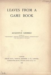 Cover of: Leaves from a game book