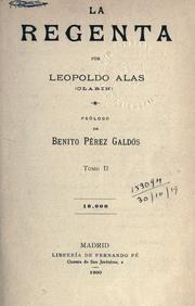 Cover of: La regenta.: Prólogo de Benito Pérez Galdós.