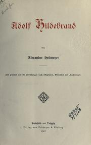 Cover of: Adolph Hildebrand.