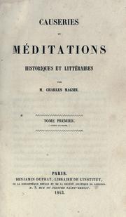 Causeries et méditations historiques et littéraires by Charles Magnin