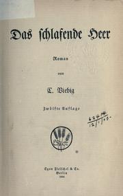 Cover of: Das schlafende Heer by Clara Viebig