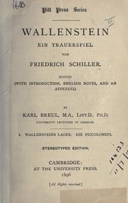 Cover of: Wallenstein, ein Trauerspiel. by Friedrich Schiller