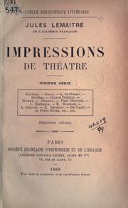 Cover of: Impressions de théâtre.