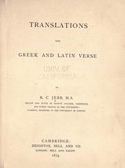 Cover of: Translations into Greek and Latin verse