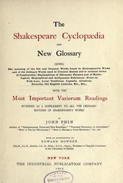 Cover of: Shakespeare cyclop©Œdia and new glossary: with the most important variorum readings, intended as a supplement to all the ordinary editions of Shakespeare's works