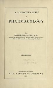 Cover of: A laboratory guide in pharmacology