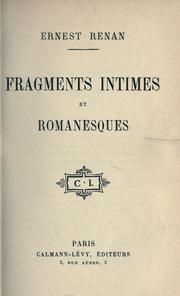 Cover of: Fragments intimes et romanesques.