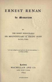 Cover of: Ernest Renan by Grant Duff, Mountstuart E. Sir