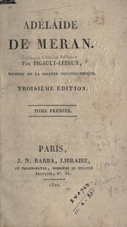 Cover of: Adélaide de Méran.