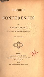 Cover of: Discours et conférences. by Ernest Renan