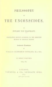 Cover of: Philosophy of the unconscious