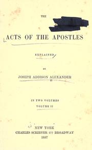 Cover of: Acts of the Apostles explained