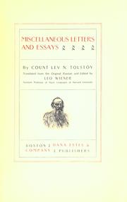 The complete works of Count Tolstoy by Lev Nikolaevič Tolstoy