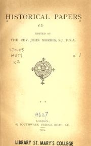 Cover of: Historical papers.