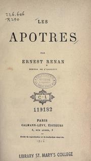 Cover of: Les apotres by Ernest Renan