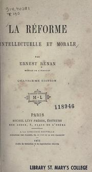 Cover of: réforme intellectuelle et morale
