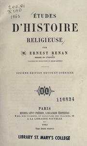 Cover of: Études d'histoire religieuse