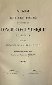 Cover of: La cause des restes d'Israel by Joseph Lémann