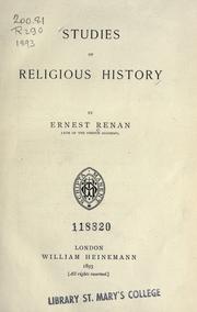Cover of: Studies of religious history