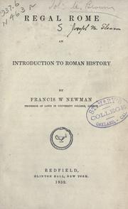 Cover of: Regal Rome: an introduction to Roman history
