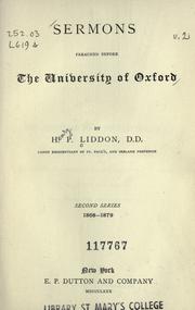 Cover of: Sermons preached before the University of Oxford by Henry Parry Liddon