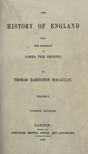 Cover of: The history of England from the accession of James the Second