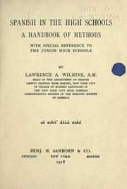 Cover of: Spanish in the high schools: a handbook of methods with special reference to the junior high schools