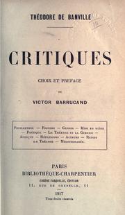 Cover of: Critiques.: Choix et préf. de Victor B. Barrucand.