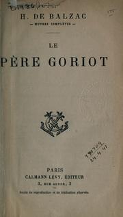 Cover of: Le père Goriot.