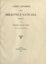 Cover of: codici Capponiani della biblioteca Vaticana, descritti da Giuseppe Salvo Cozzo.