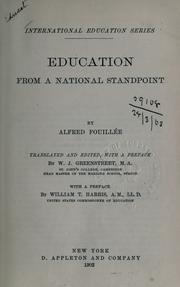 Cover of: Education from a national standpoint