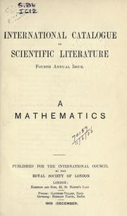 Cover of: International catalogue of scientific literature, 1901-1914. by 