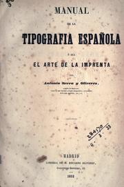 Cover of: Manual de la tipografia española: ó sea, El arte de la imprenta.